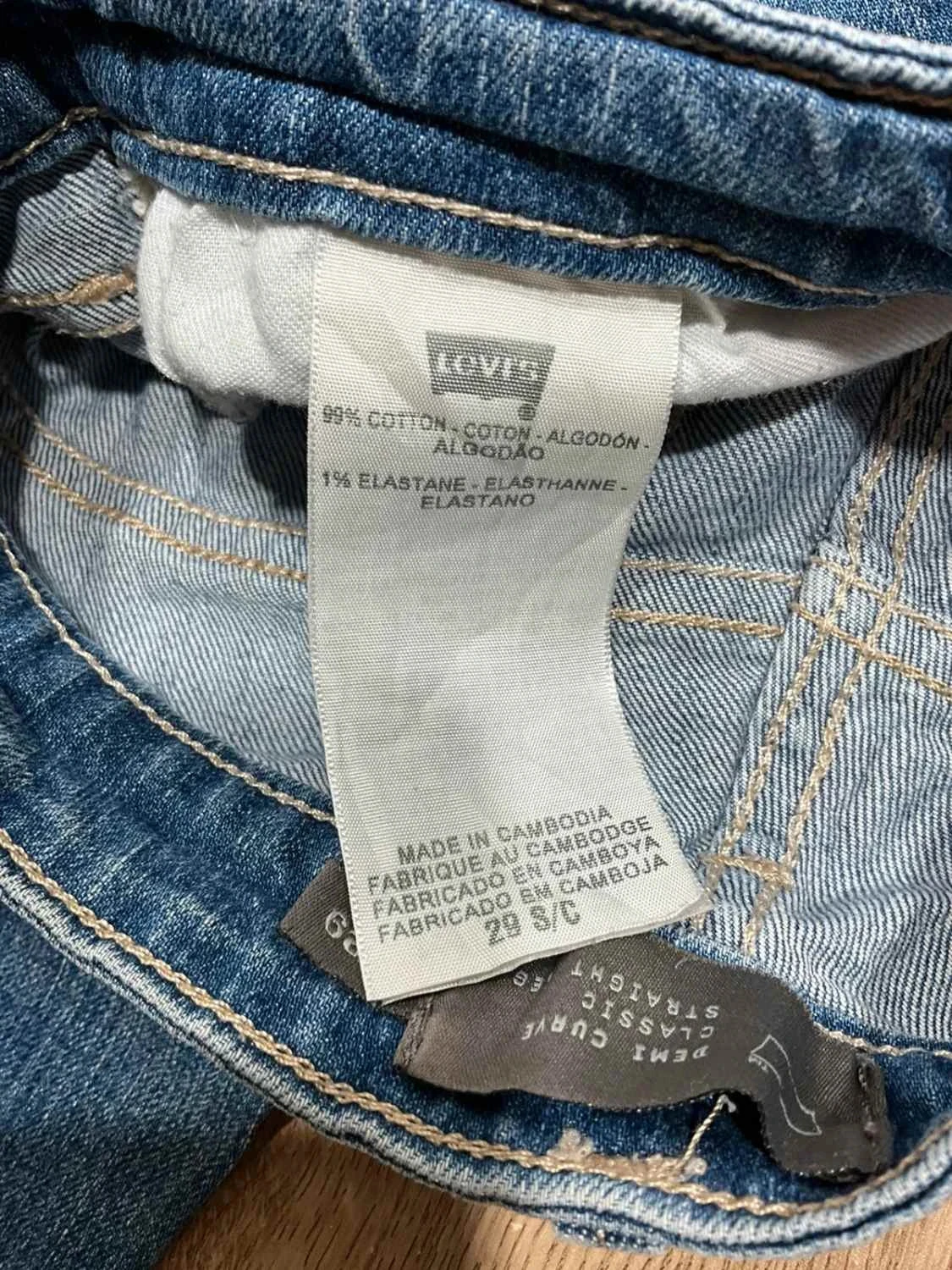 Jean Levi's Demi Curve Straight Leg Taille 8/29 Prepy Coton Bleu Lvf 002 – photo 10